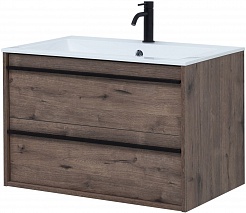 Aquanet Мебель для ванной Lino 80 подвесная дуб веллингтон – фотография-5
