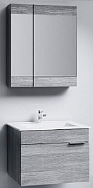 Aqwella Мебель для ванной Бриг 75 подвесная, дуб седой, зеркало-шкаф – фотография-1