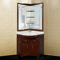 Aquanet Зеркало для ванной "Луис 70" угловое темный орех (171917) – фотография-3