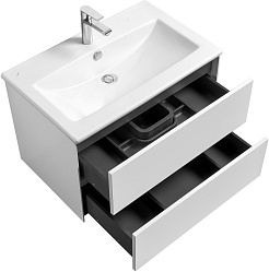 Акватон Мебель для ванной Сохо 75 L подвесная белая – фотография-8