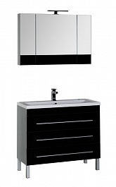 Aquanet Мебель для ванной Верона 100 черная напольная (230323) – фотография-1