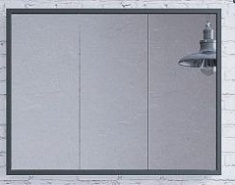Corozo Зеркало-шкаф Айрон 90, черный/белый