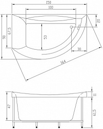 Aquatika Акриловая ванна Аквастандарт Готика Basic L – фотография-2