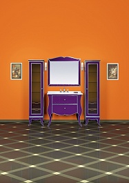 Misty Мебель для ванной "Анжелика 100" сиреневая сусальное серебро – фотография-3