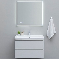 Aquanet Мебель для ванной Вега 80 подвесная белая глянцевая – фотография-1