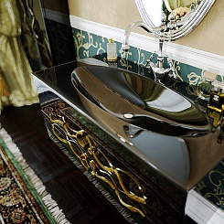 Clarberg Мебель для ванной "Due Amanti 120" черный, ручки золото – фотография-4
