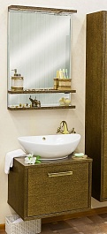 Sanflor Мебель для ванной Румба 60 венге, патина золото – фотография-1