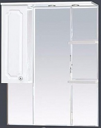 Misty Зеркальный шкаф Александра 75 L белый металлик – фотография-1