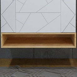Бриклаер Мебель для ванной Кристалл 100 с нишей белая/дуб бунратти – фотография-9