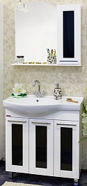 Sanflor Мебель для ванной Валлетта 80 R черное стекло – фотография-1