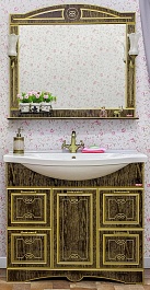 Sanflor Мебель для ванной Адель 100 венге, патина золото – фотография-1