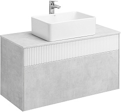 Акватон Мебель для ванной Марбл 100 подвесная слэйт/белая матовая – фотография-2