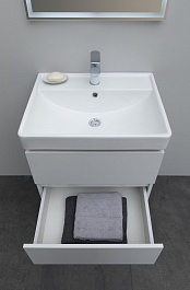Aquanet Мебель для ванной Вега 60 подвесная белая глянцевая – фотография-9