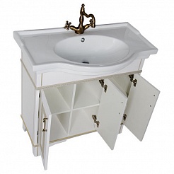 Aquanet Мебель для ванной Валенса 90 белый краколет/золото (182822) – фотография-5