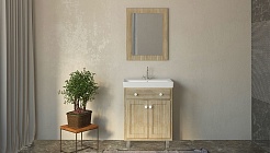 Velvex Зеркало для ванной Alba 55 дуб сонома – фотография-2