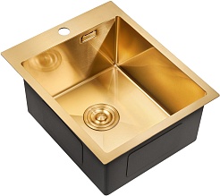 Milacio Мойка кухонная Denia 41 Steel золото брашированное – фотография-1