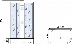 Мономах Душевая кабина 100x80 Б/К 100/80/44 МЗ L – фотография-5