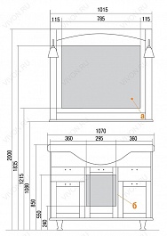 Акватон Мебель для ванной "Жерона 105" белое серебро – фотография-12