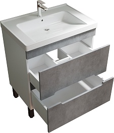 Mixline Мебель для ванной Честер 70 белая/бетон – фотография-3
