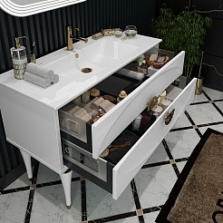 Opadiris Мебель для ванной Ибица 120 белая/золото – фотография-8