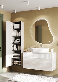 Акватон Мебель для ванной Марбл 100 Одри Round подвесная слэйт/белая матовая – фотография-3