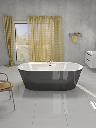 BelBagno Акриловая ванна BB14-NERO/BIA – фотография-3