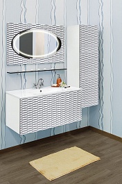Sanflor Мебель для ванной Белла 100 белая, патина серебро – фотография-2