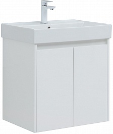Aquanet Мебель для ванной Nova Lite 60 2 дверцы подвесная белая глянцевая – фотография-3