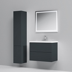 Am.Pm Мебель для ванной Gem 75 графит матовый, с 2 ящиками – фотография-7