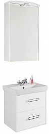 Водолей Мебель для ванной Мона 55 L с ящиками белая – фотография-1