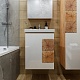 Бриклаер Мебель для ванной Форест 50 подвесная белый/дуб золотой – фотография-20
