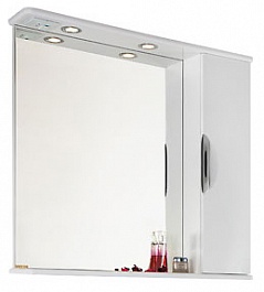 Водолей Зеркальный шкаф Лира 85 R белый – фотография-1