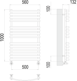 Terminus Полотенцесушитель водяной Капри П14 500x1000 хром – фотография-3