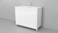 Velvex Мебель для ванной напольная Klaufs 100 белая – фотография-4
