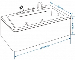Grossman Акриловая ванна GR-17095R 170x95 с гидромассажем – фотография-7