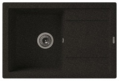 Florentina Мойка гранитная Липси 760 с углубленным крылом черный – фотография-1
