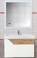 Бриклаер Мебель для ванной Брайтон 70 (Комо) белая матовая/дуб кера
