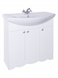 Бриклаер Мебель для ванной Лючия 80 белая, 2 шкафчика – фотография-3