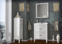 ASB-Woodline Зеркало для ванной Римини 60 патина, серебро, массив ясеня – фотография-3