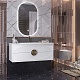 Opadiris Мебель для ванной Ибица 120 с овальным зеркалом подвесная белая/золото – фотография-17