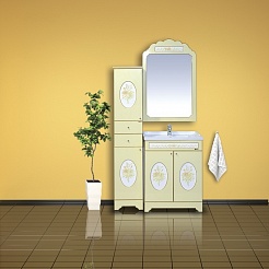 Misty Мебель для ванной Milano 70 бежевая патина/декор – фотография-2