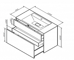 Am.Pm Тумба с раковиной Inspire 2.0 100 графит матовый – фотография-10