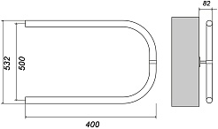 Domoterm Полотенцесушитель водяной П 500x400 Антиток хром – фотография-3