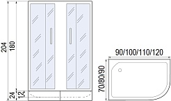 Мономах Душевой уголок ДУ 90/70/180 МЗ BL L/R – фотография-7