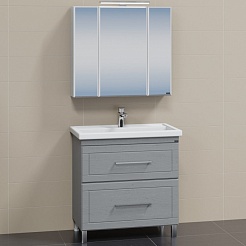 СанТа Мебель для ванной Венера 80 дуб серый – фотография-1