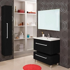 Акватон Мебель для ванной "Мадрид 80 М-1" черная – фотография-1