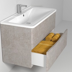 Водолей Мебель для ванной Adel 80 подвесная белый камень – фотография-6