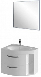 De Aqua Мебель для ванной Трио Люкс New 80 L, зеркало Алюминиум – фотография-1