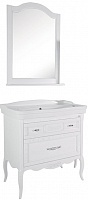ASB-Woodline Мебель для ванной Модерн 85 белый (патина серебро)
