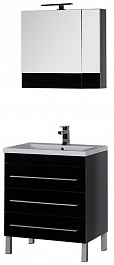 Aquanet Мебель для ванной Верона 75 черная напольная (231041) – фотография-1